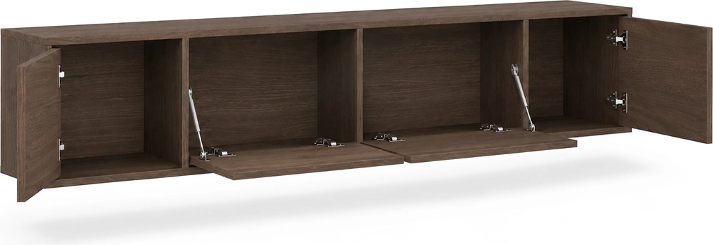 Szafka RTV czterodrzwiowa Zolia 180 cm wisząca - orzech elegant