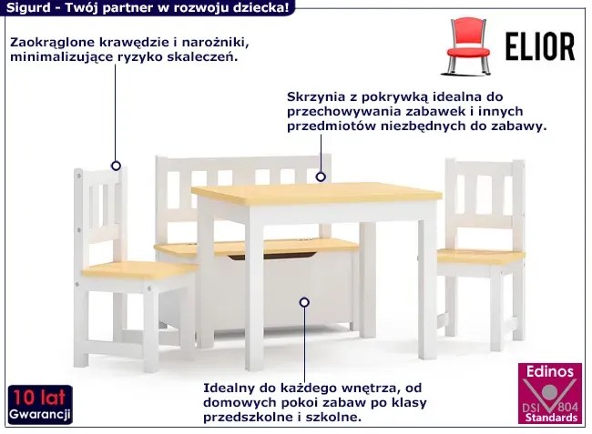 Biało-beżowy 4-częściowy zestaw dziecięcy C1-F90
