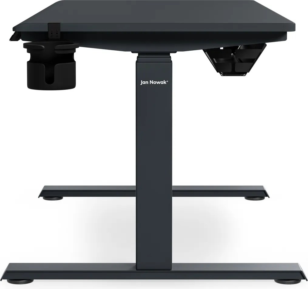 Biurko elektryczne z regulacją wysokości ergonomiczne antracytowe,1200x600 mm: ARIA