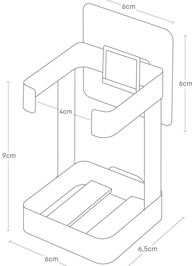 Czarny metalowy uchwyt na maszynkę do golenia Film Hook – YAMAZAKI