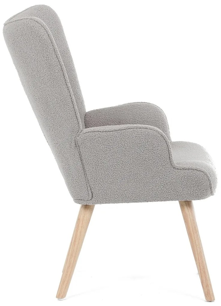 Fotel uszany Bouclé GREY2, szary