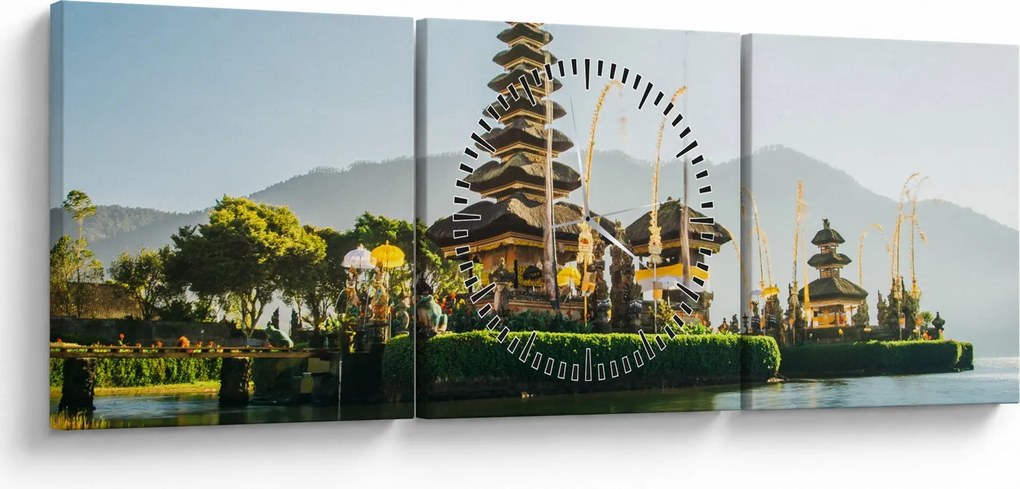 Obraz góry Batur (z zegarem) (90x30 cm)
