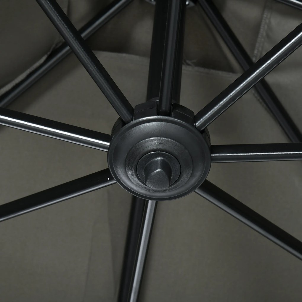 Outsunny Parasol ogrodowy z bocznym ramieniem szary kwadratowy odporny na warunki atmosferyczne | Aosom PL