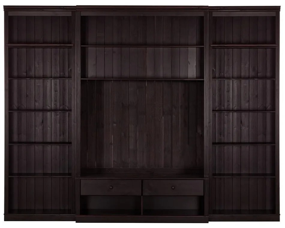 Brązowy zestaw pod TV z litego drewna sosnowego 288x223 cm Anita – Støraa