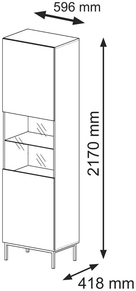 Biała witryna z lamelami glamour T7-S99