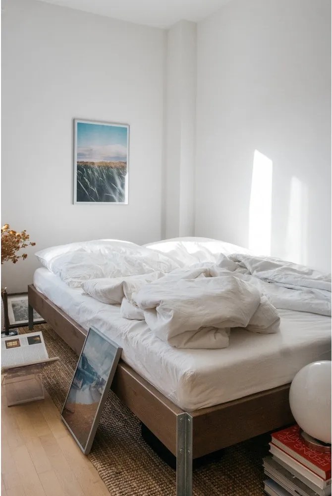 Brązowe łóżko dwuosobowe z litego drewna sosnowego ze stelażem 180x200 cm Core – Karup Design