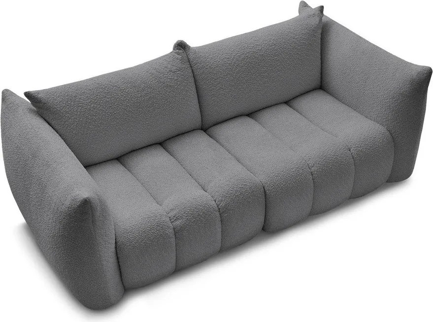 Szara sofa z materiału bouclé 234 cm Azra – Bobochic Paris