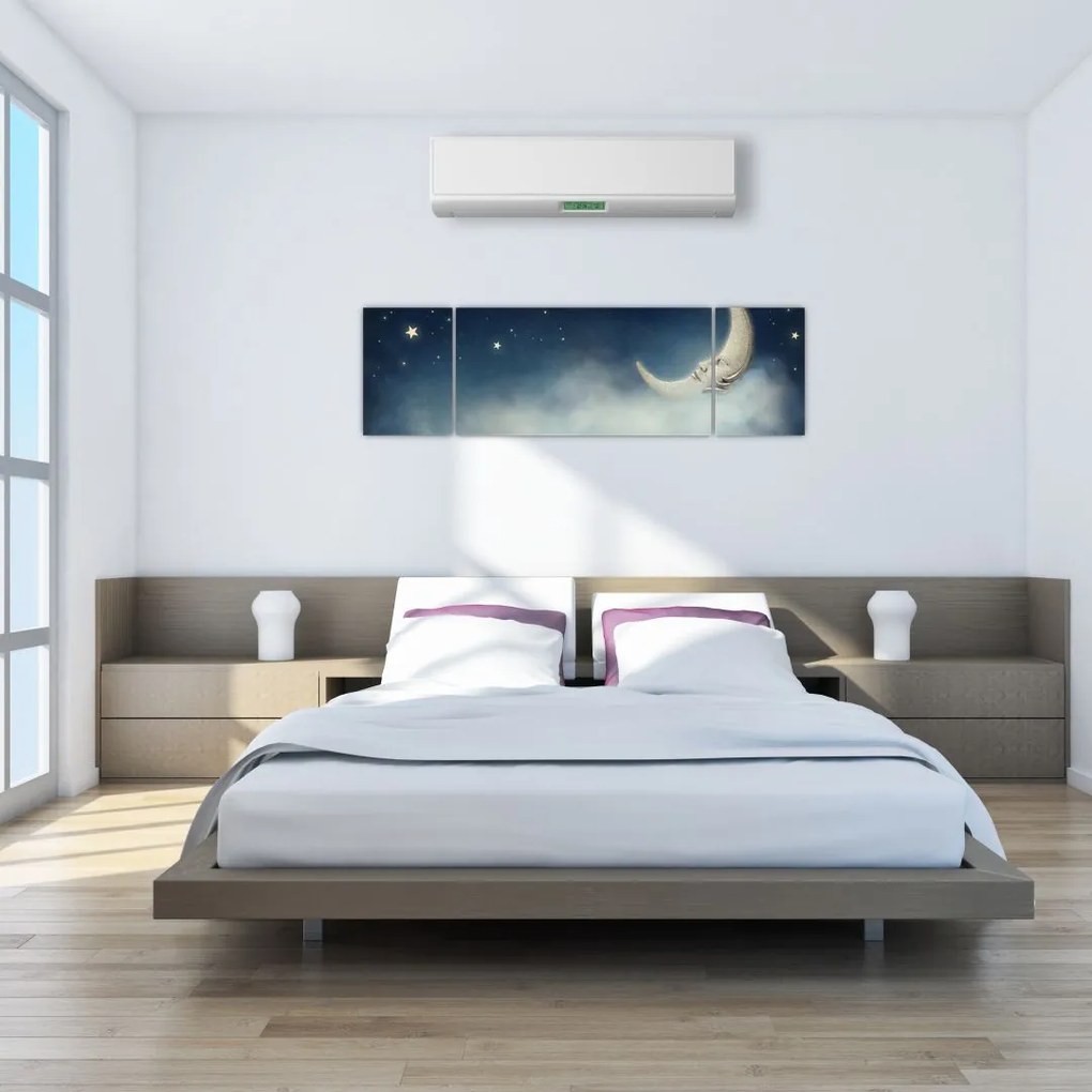 Obraz - Księżyc z gwiazdami (170x50 cm)