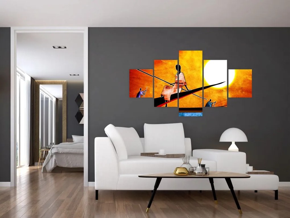 Obraz z okresu starożytnego malarstwa (125x70 cm)