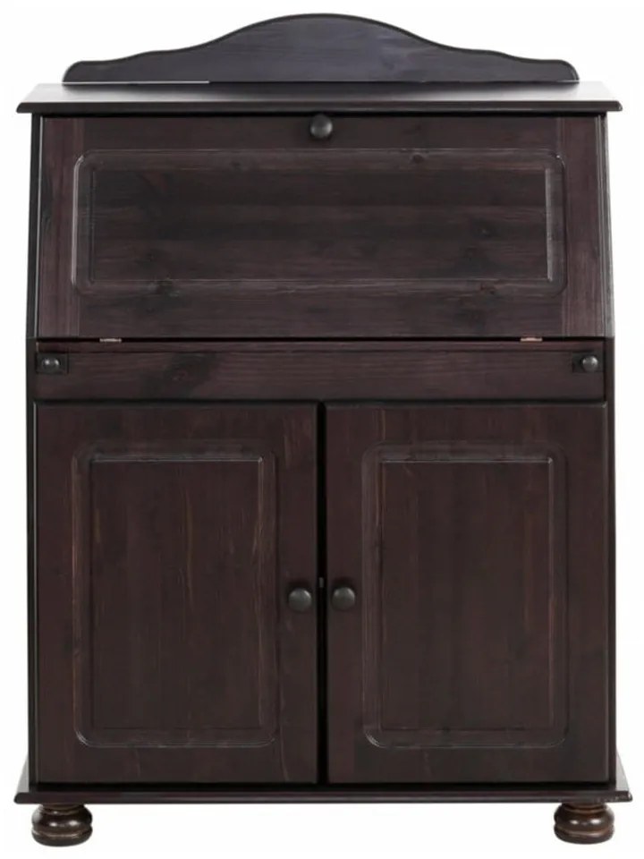Ciemnobrązowa wysoka komoda z sekretarzykiem 107x39 cm Mette – Støraa
