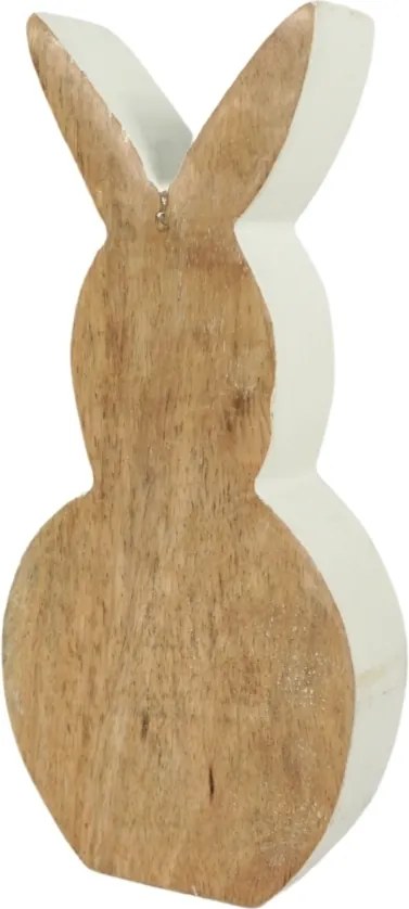 Drewniany wielkanocny zając NUBBIN 18 cm, biały