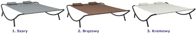 Dwuosobowy nowoczesny leżak ogrodowy szary T6-G15