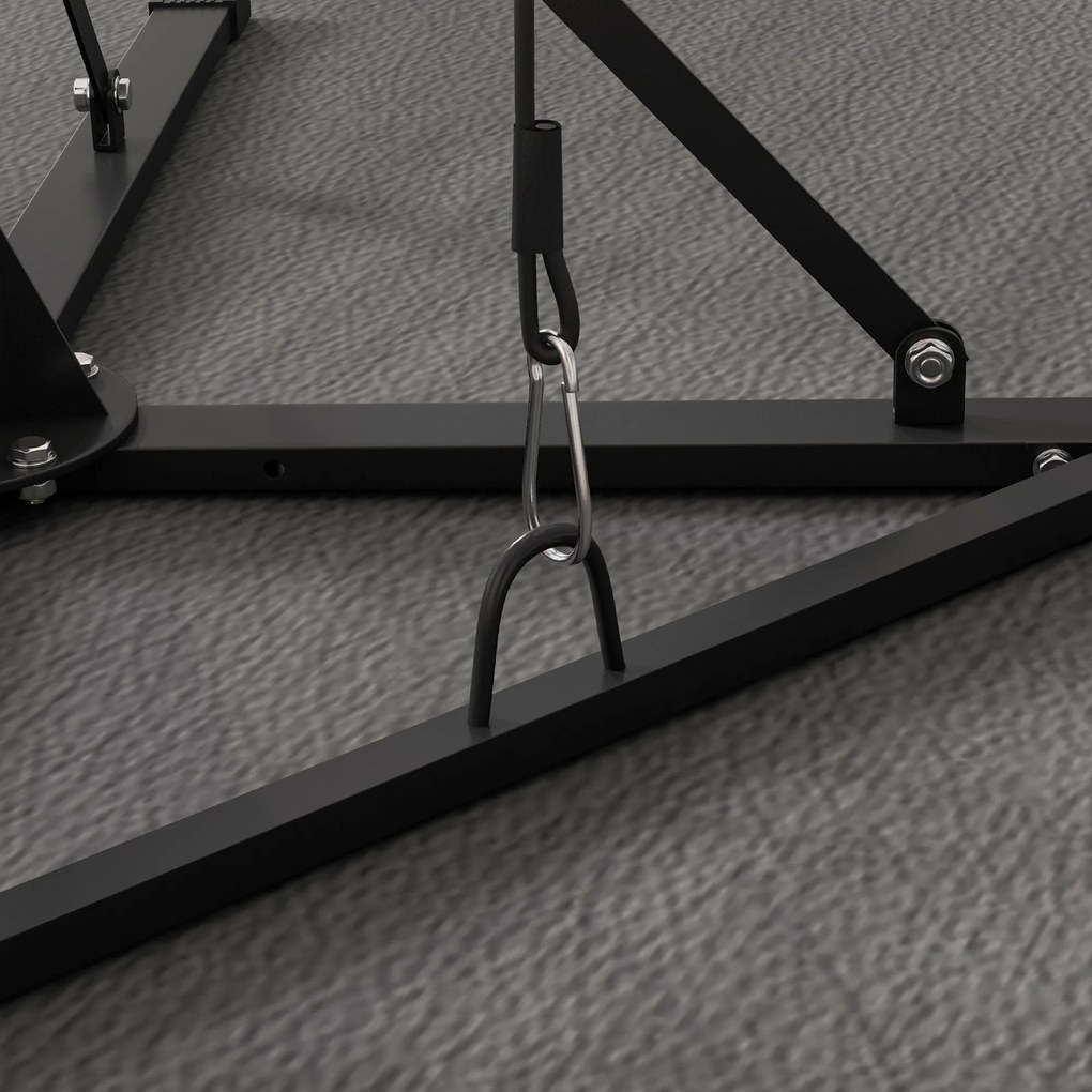 SPORTNOW Stojak na worek bokserski, regulowana wysokość z szybkobieżną piłką, metalowa rama, 160L x 145S x 175-220W cm, czarny