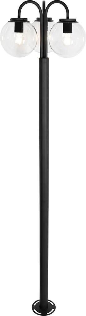 Latarnia czarna z tworzywa sztucznego 200 cm 3-źródła światła IP44 - Sfera