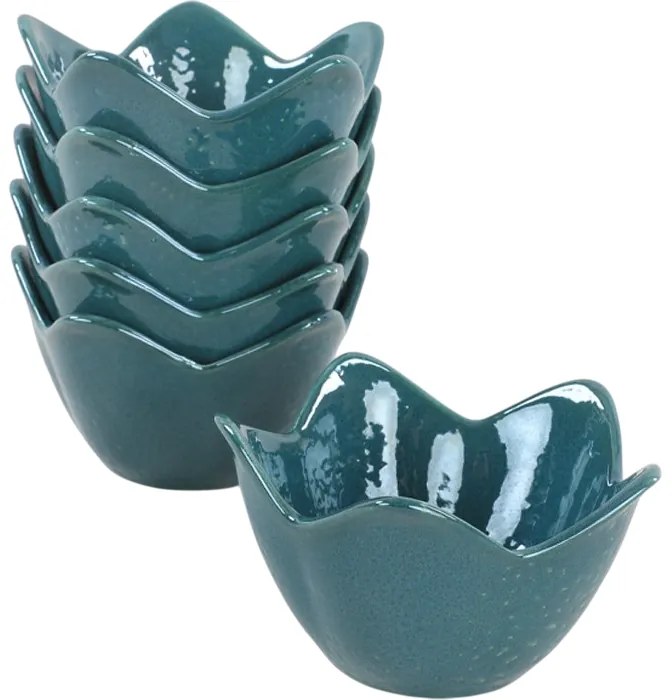 Zestaw 6 misek ceramicznych Lotus 11,8 cm, turkusowy
