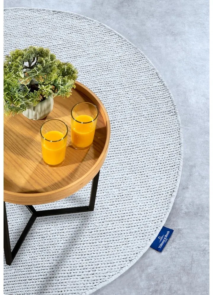Biały wełniany okrągły dywan tkany ręcznie ø 200 cm Francois – Villeroy&amp;Boch