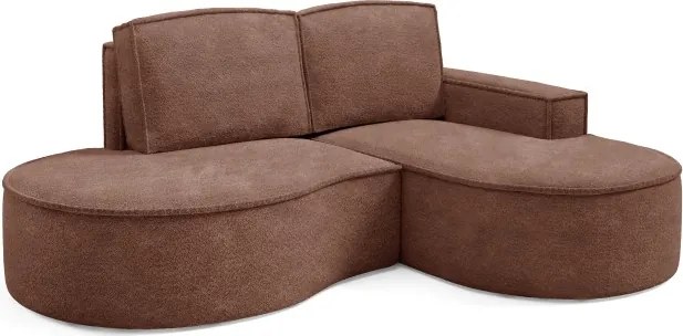 Narożnik MOLLY Prawostronny bez funkcji spania, wolnostojący tkanina ABRIAMO 12 Miedziany