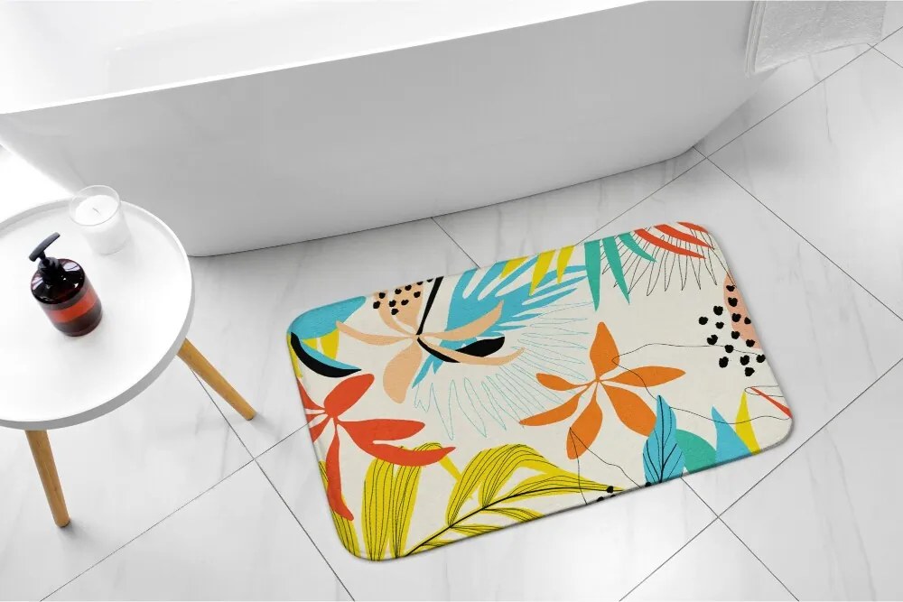 Dywanik łazienkowy Dywanik łazienkowy Rośliny wzór