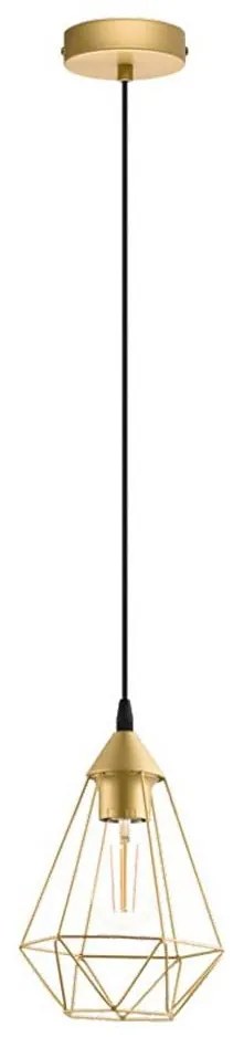 Eglo 79259 - Lampa wisząca na przewodzie BYRON 1xE27/60W/230V mosiądz