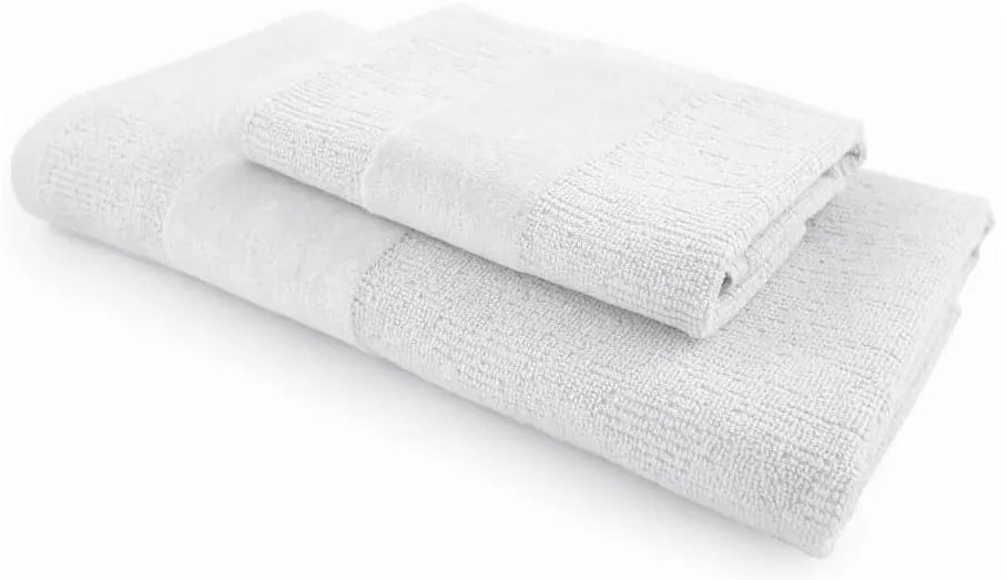 Zestaw ręczników CARRARA 1 szt. 60x100 cm i 1 szt. 40x55 cm 100% bawełna, biały