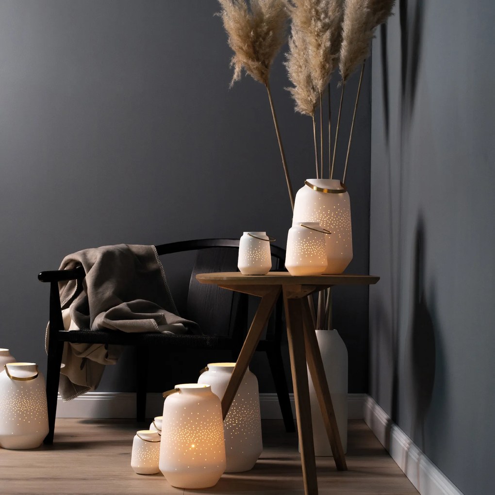 Biała porcelanowa LAMPA rozm. L (26,5 cm)