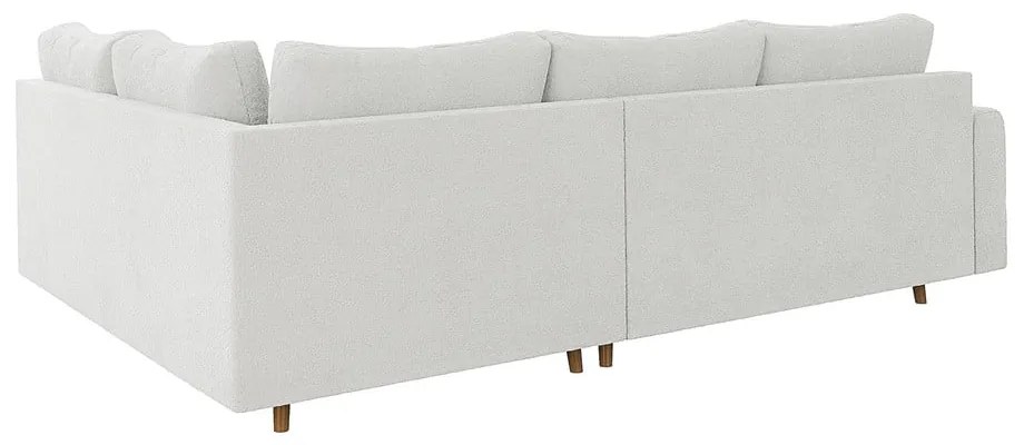 Biały narożnik z materiału bouclé (prawostronny/w kształcie litery L) Ariella – Ropez