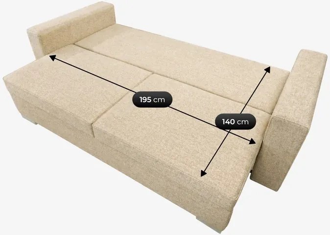 Sofa z Funkcją Spania DRAVOS Beżowa Boucle Japandi