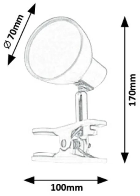 Rabalux 1482 klip-on lampa stołowa LED Noah, różowy