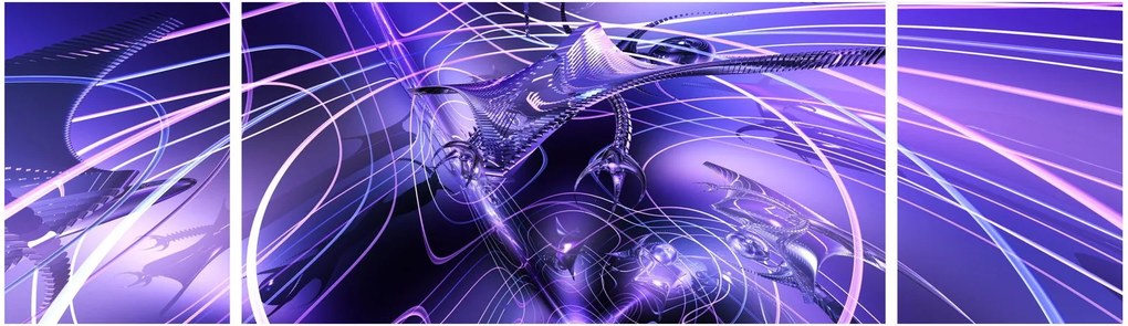 Obraz abstrakcji technicznej (170x50 cm)