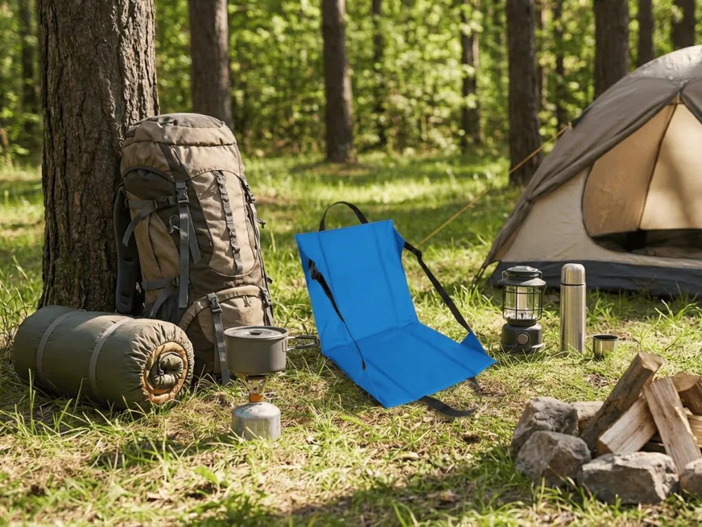 Turystyczne składane krzesło VENTO 38 cm, niebieskie