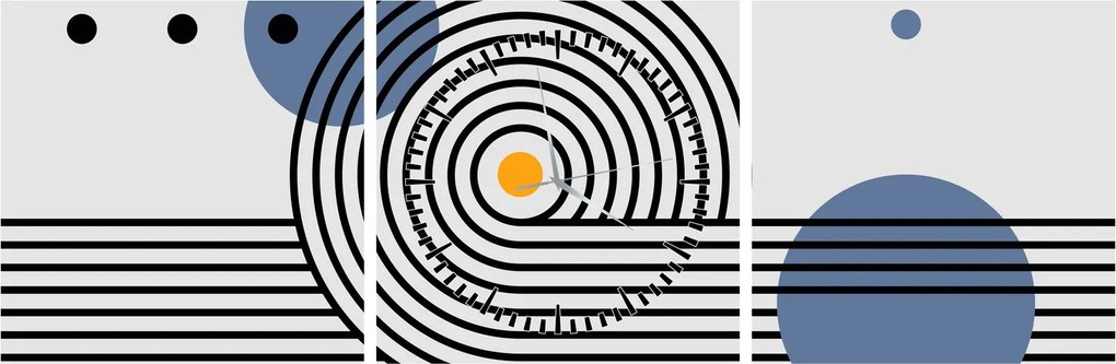 Obraz - Minimalistyczna abstrakcja N⁰1 (z zegarem) (90x30 cm)
