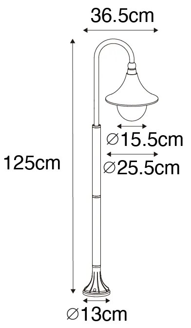Zewnetrzna Klasyczna latarnia zewnętrzna antyczne złoto 100 cm IP44 - Daphne klasyczny/Antyczny Oswietlenie zewnetrzne
