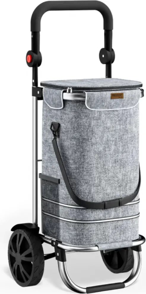 Torba na zakupy na kółkach EASY, 50l, szara Monzana