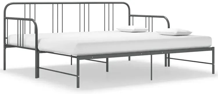Szare rozkładane metalowe łózko 90x200 cm F4-Z35