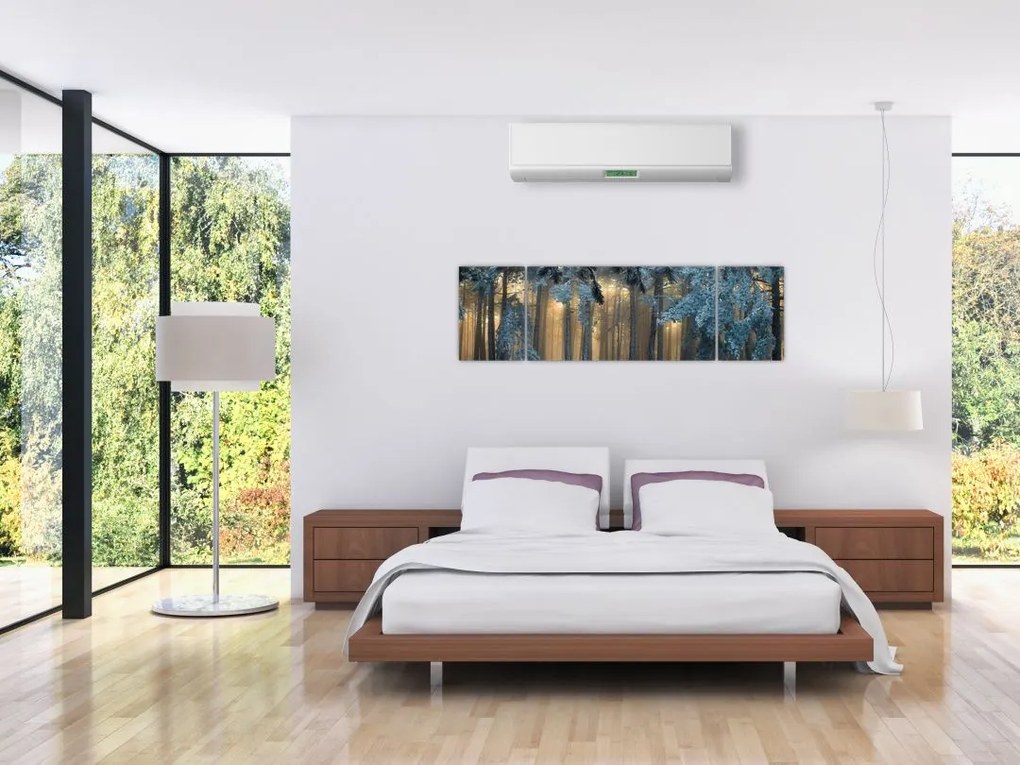 Obraz zaśnieżonego lasu (170x50 cm)