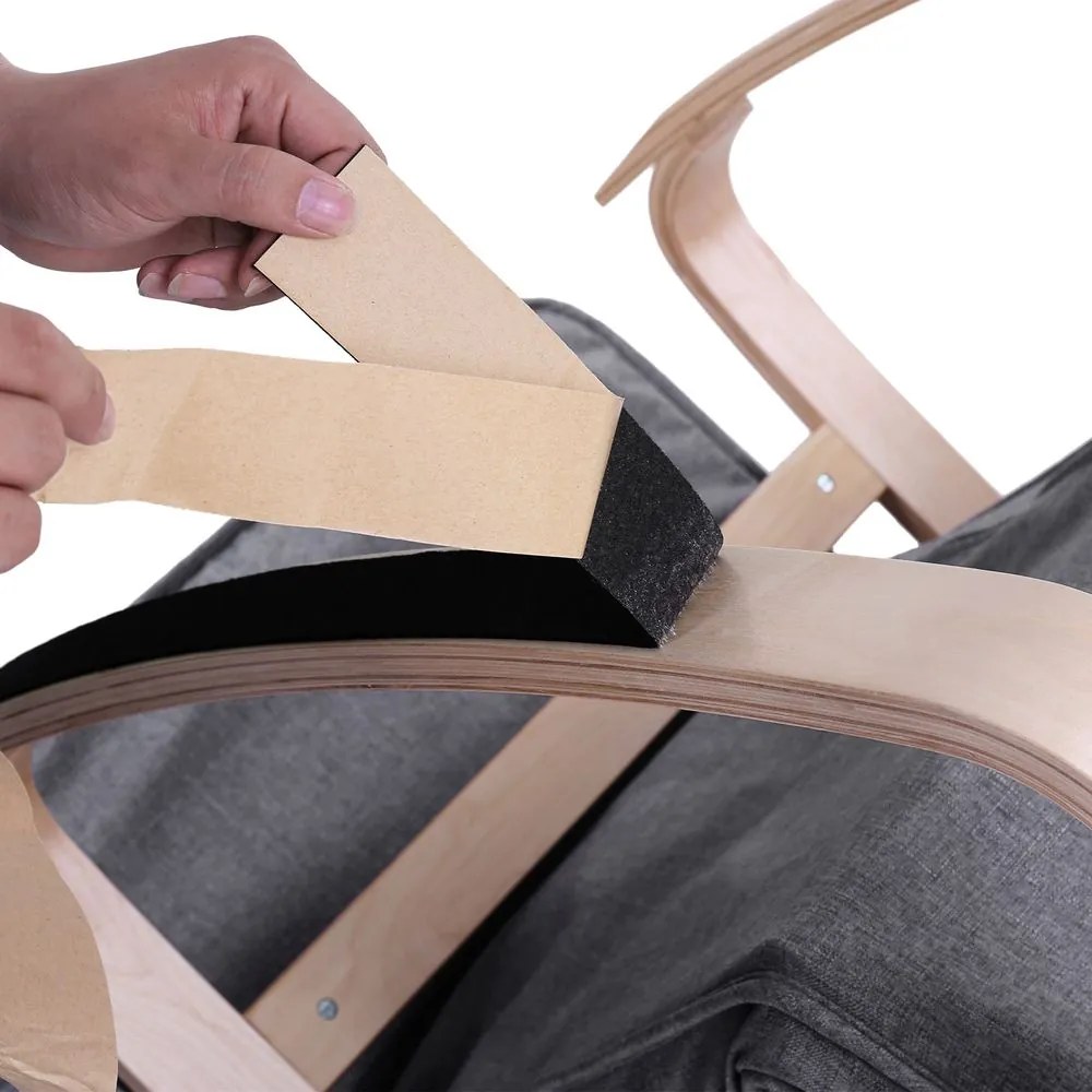 Fotel bujany SWING, max obciążenie 150kg, 67x115x91cm, szara SongmicsHome