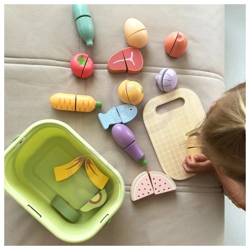 Tooky toy drewniany zestaw żywność warzywa owoce