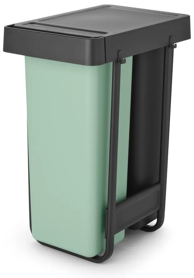 Miętowo-ciemnoszary plastikowy kosz na śmieci do segregacji odpadów do zabudowy 60 l Sort&amp;Go – Brabantia