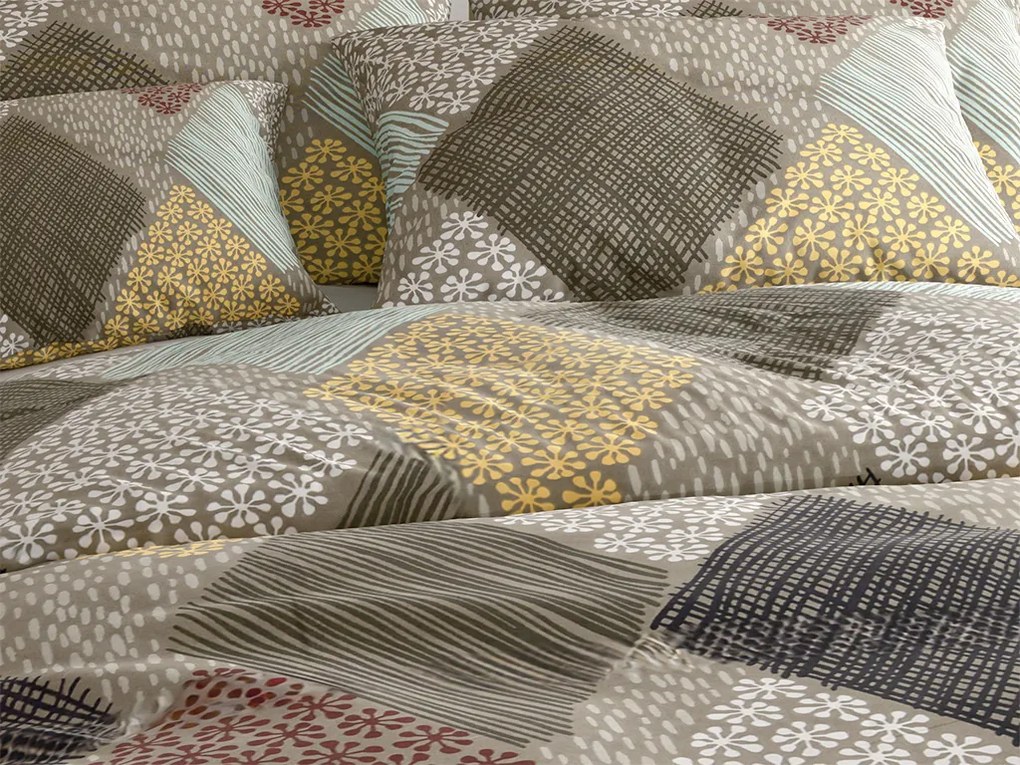 PrzytulneMieszkanie.pl PrzytulneMieszkanie.pl Pościel z mikrowłókna PATCH ELEGANCE brązowe Rozmiar pościeli: 70 x 80 cm | 140 x 200 cm