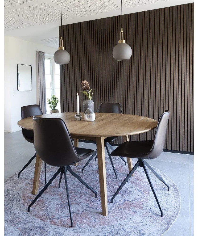 Okrągły rozkładany stół z litego drewna dębowego ø 118 cm Metz – House Nordic