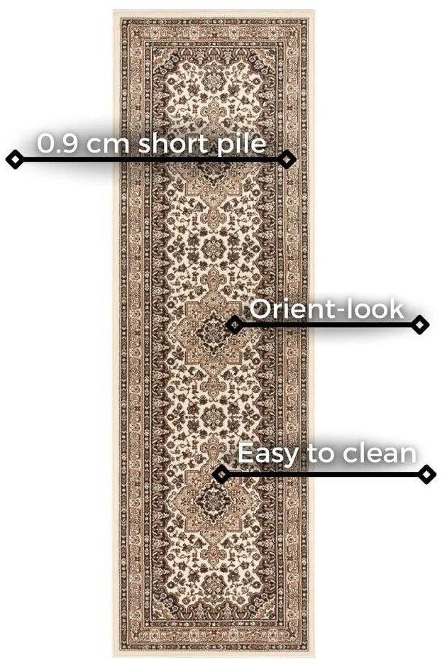 Beżowy chodnik Nouristan Parun Tabriz, 80x250 cm