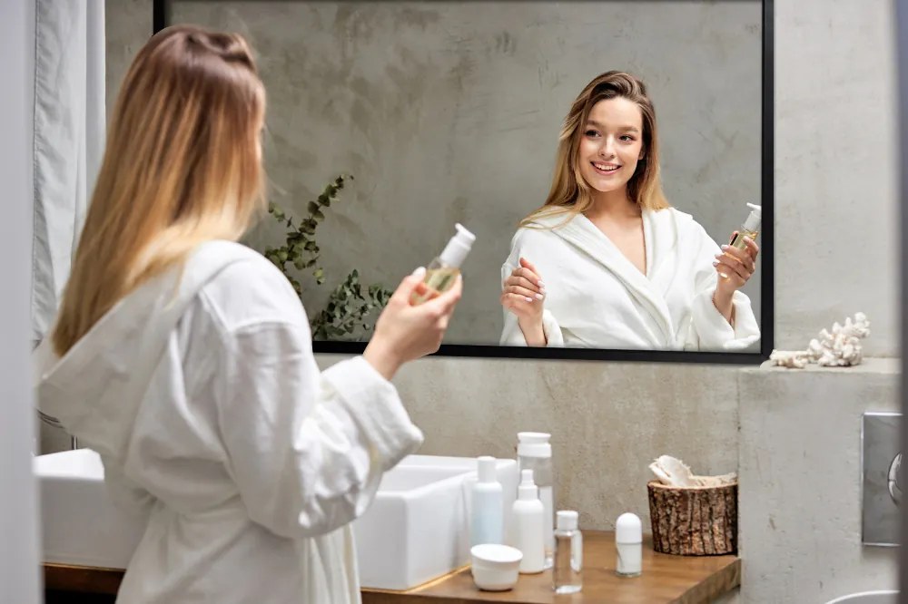 Lustro dekoracyjne prostokątne czarna ramka 70x50 cm Czarny