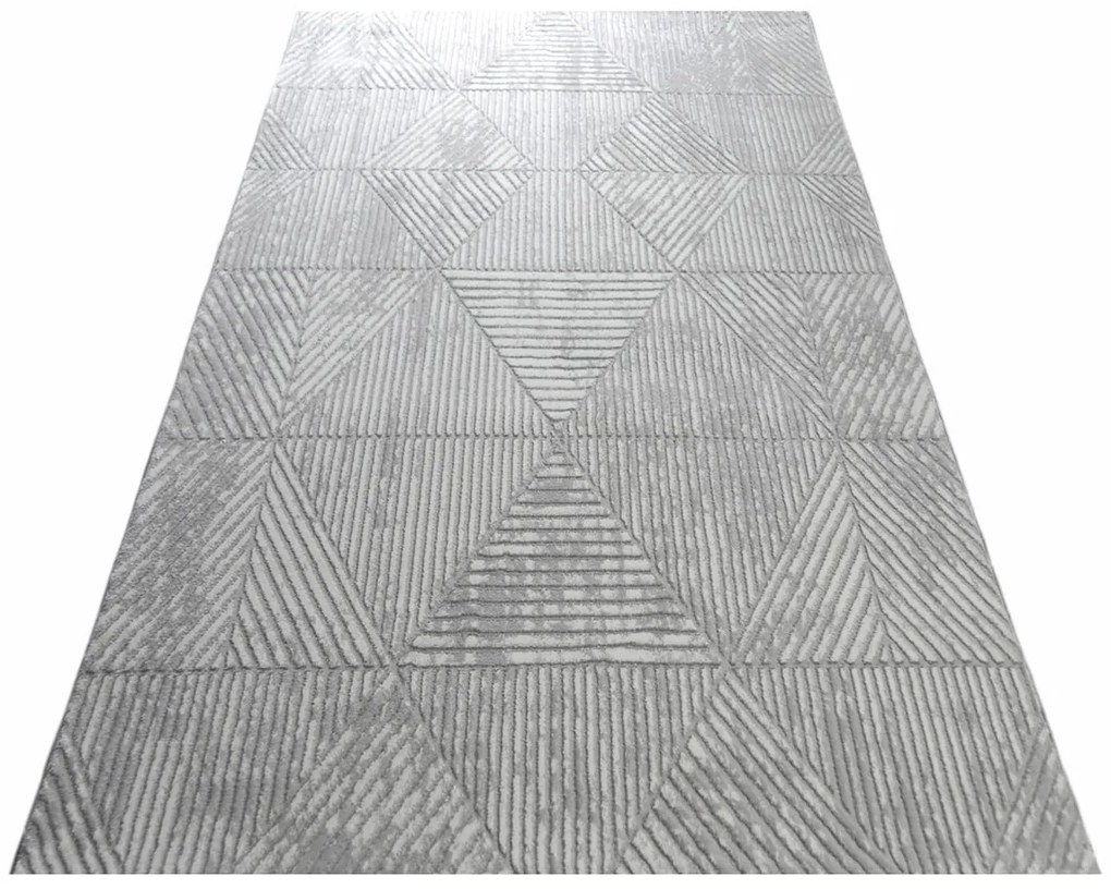 Dywan nowoczesny 3D Anett trójkąty szary 200 cm x 290 cm