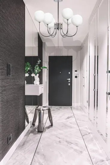 Chromowany żyrandol sześcioramienny w stylu glamour - Z6-F71