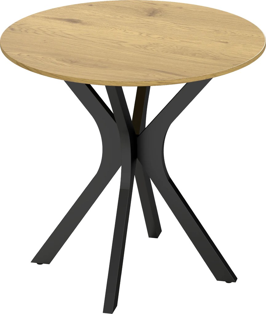 HOMCOM Stół do jadalni Stół kuchenny Okrągły stół, Nowoczesny design, 78 cm x 78 cm x 75 cm, Naturalne drewno
