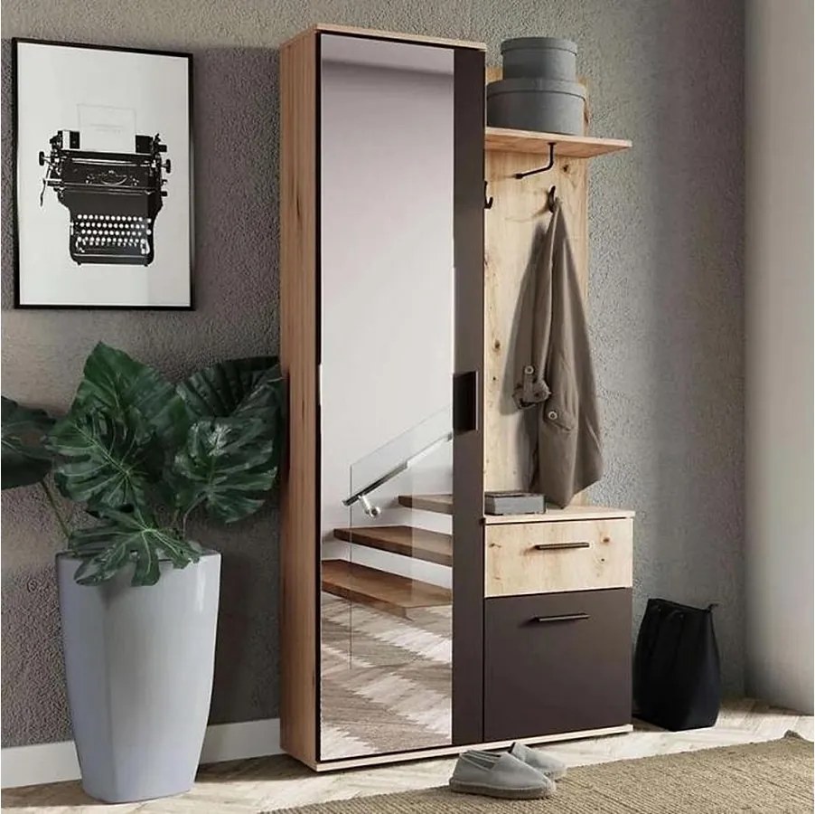 MINIO go for it, Garderoba ALEX w kolorze dąb artisan / czarny