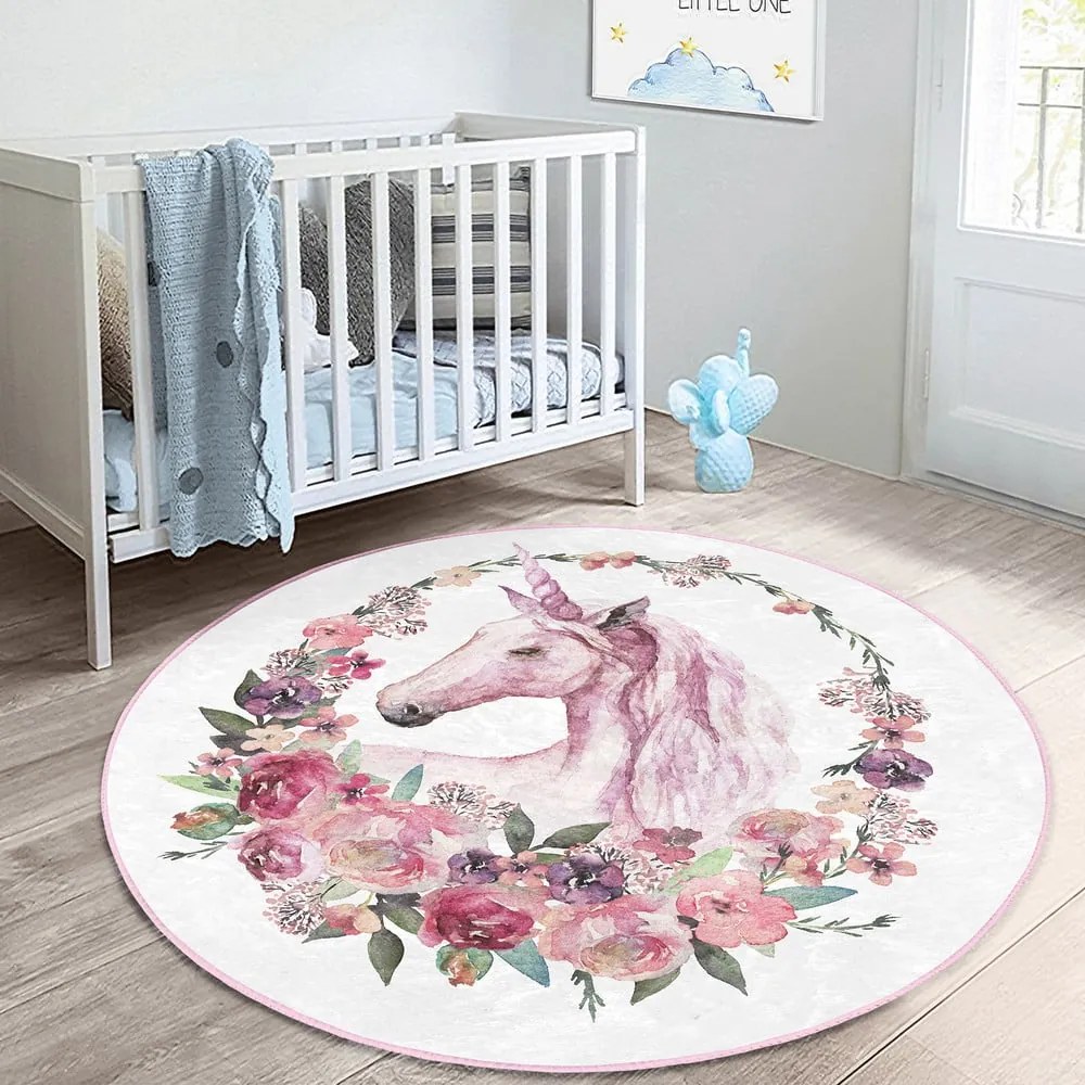Różowy dywan dziecięcy ø 80 cm Comfort – Mila Home