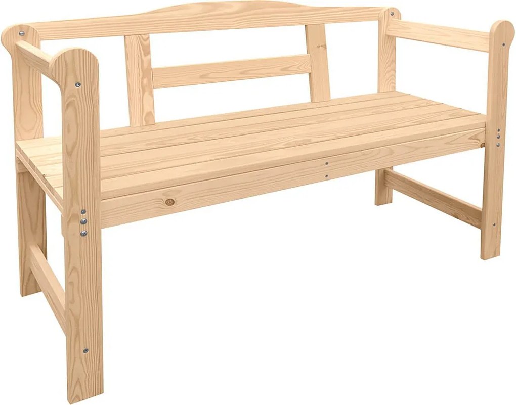 Drewniana ławka ogrodowa naturalna M7-G94