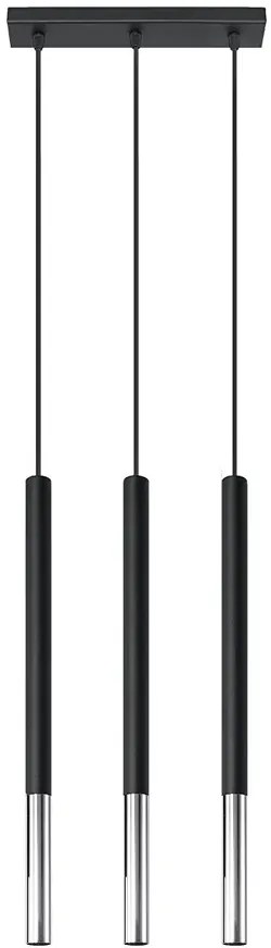 Czarna chromowana potrójna lampa wisząca - EX720 W8-H20