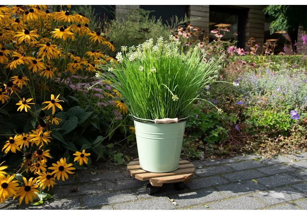 Drewniany kwietnik na kółkach ø 29 cm (wysokość 8 cm) Indoor &amp; Outdoor – Esschert Design